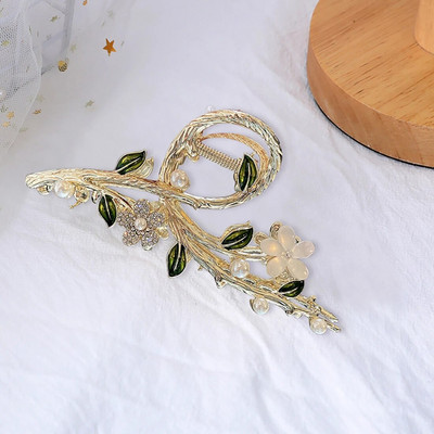 Floare mare rafinată ochi coreean piatră floare clemă de prindere din spate a capului clemă de rechin clemă de păr clemă de păr accesorii de păr