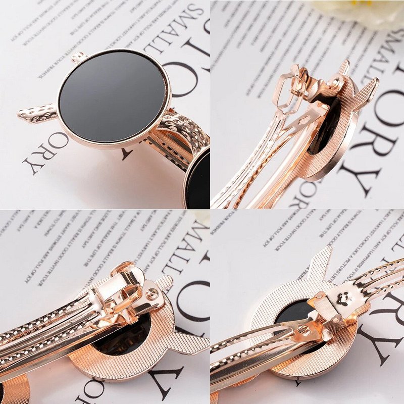 Ochelari de modă din metal Agrafă de păr Gheare Ac de primăvară Agrafe Vintage Arc Femei Grășe de păr Fete Coadă de cal Coc Accesorii pentru păr