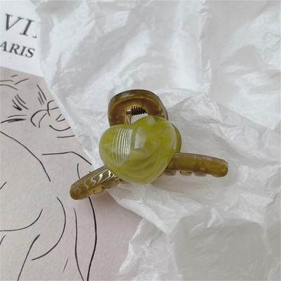 Agrafă de păr în formă de inimă de culoare bomboană de modă agrafă de păr din plastic în stil francez pentru femei, fete, breton de machiaj, coadă de cal, coc, cadou gheare de păr