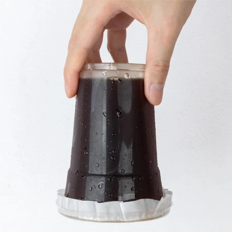 100 vnt. puodelio dangtelio dangtelio nepralaidi popierinė plėvelė, skirta hermetiškiems puodelių dangčiams Vienkartinės apvalios formos nepralaidi popierinė plėvelė arbatos pieno parduotuvei