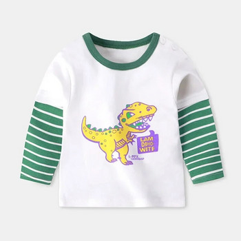 6Y Унисекс голяма тениска с дълъг ръкав за бебета Детски дрехи за момчета Прохождащи момичета Детски дрехи за тийнейджъри Roupa Infantil Menina