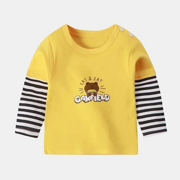 6Y Унисекс голяма тениска с дълъг ръкав за бебета Детски дрехи за момчета Прохождащи момичета Детски дрехи за тийнейджъри Roupa Infantil Menina