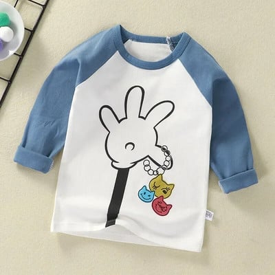 6Y Uniszex Túlméretes póló Csecsemők Hosszú ujjú Fiú Gyerekruházat Tipegő Lány Gyerekruházat Tinédzser Roupa Infantil Menina