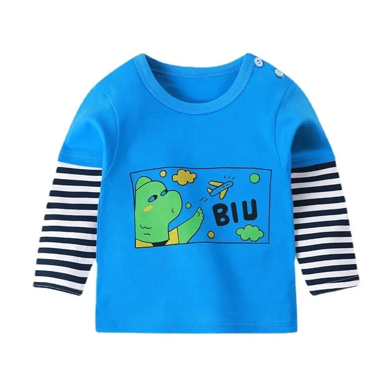 6Y Uniszex Túlméretes póló Csecsemők Hosszú ujjú Fiú Gyerekruházat Tipegő Lány Gyerekruházat Tinédzser Roupa Infantil Menina