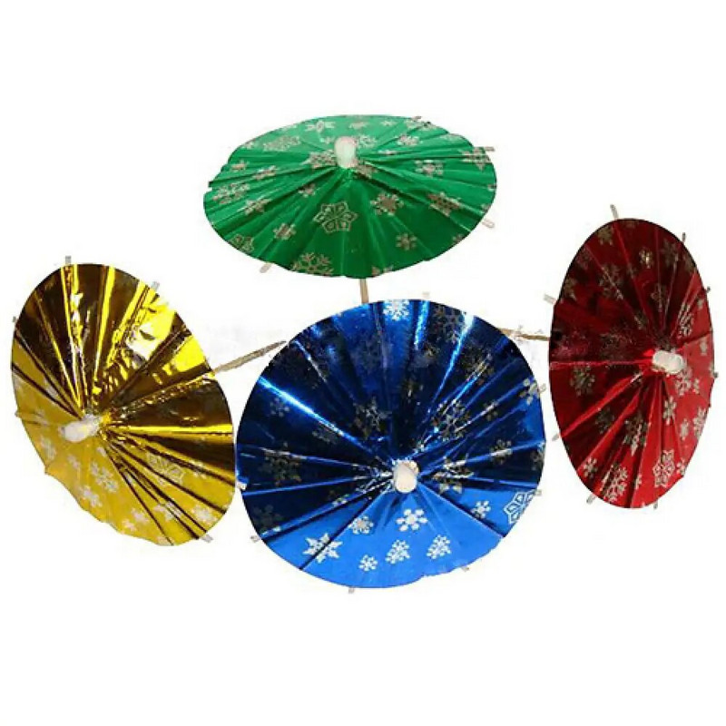 50 vnt Popieriniai kokteilių skėčiai Mini skėčiai Gėrimai Vestuvių lazdelės Kokoso medžio arbūzų popierinės sultys torto dangtelis