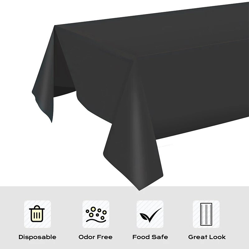 Fețe de masă de unică folosință, 137x274cm, husă de masă dreptunghiulară, impermeabilă, pentru bucătărie, pentru petrecere de nuntă, pentru picnic în aer liber