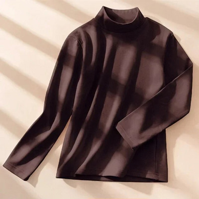 Fete Băieți Tricou cu mâneci lungi Copii Catifea Top Tricouri Adolescenți Culoare uni Cu fundul 2 până la 12 ani Îmbrăcăminte pentru copii Stil coreean