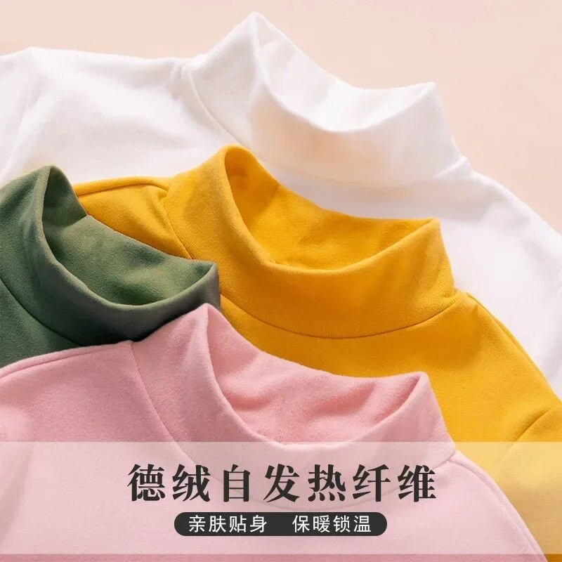 Fete Băieți Tricou cu mâneci lungi Copii Catifea Top Tricouri Adolescenți Culoare uni Cu fundul 2 până la 12 ani Îmbrăcăminte pentru copii Stil coreean