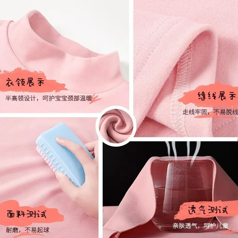 Fete Băieți Tricou cu mâneci lungi Copii Catifea Top Tricouri Adolescenți Culoare uni Cu fundul 2 până la 12 ani Îmbrăcăminte pentru copii Stil coreean