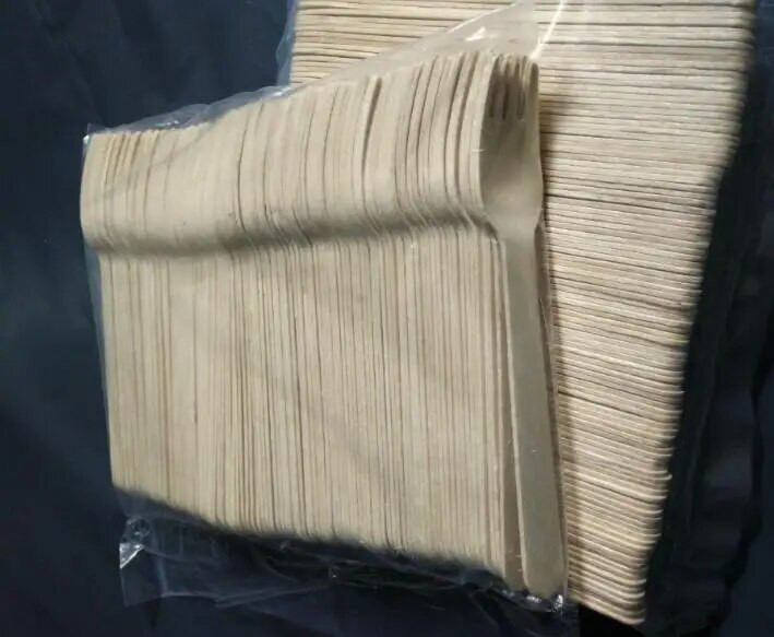 (100 vnt.) Vienkartiniai mediniai stalo įrankiai Peilis Šakutė Šaukštas Mediniai stalo reikmenys