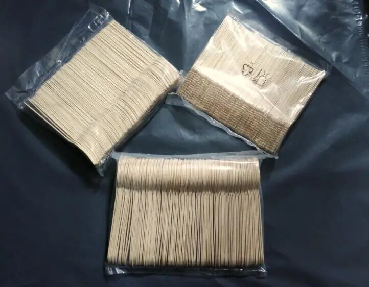 (100 vnt.) Vienkartiniai mediniai stalo įrankiai Peilis Šakutė Šaukštas Mediniai stalo reikmenys