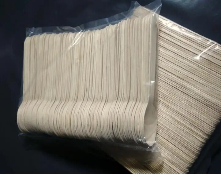 (100 vnt.) Vienkartiniai mediniai stalo įrankiai Peilis Šakutė Šaukštas Mediniai stalo reikmenys