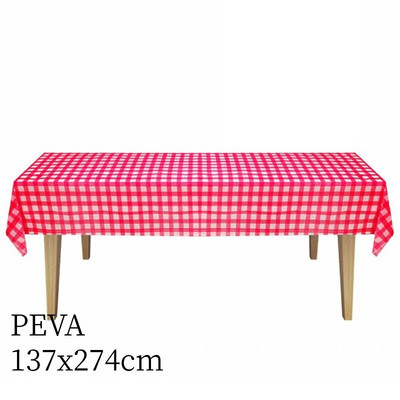 Vienkartinė staltiesė 137x274 cm languota juostelė plastikinė vandeniui atspari, alyvai atspari staltiesė vakarėliui lauko kepsninės iškylai