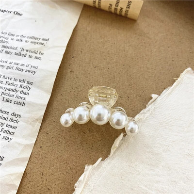 Gheare de păr perle de modă coreeană Clip de păr transparentă de epocă Clemă de gheare de prințesă Elegantă Accesorii de păr pentru femei