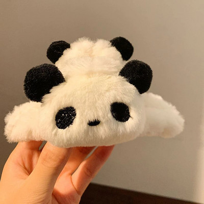 Agrafă cu gheare de păr din bambus, cu panda drăguță, clemă creativă rafinată cu rechin, pentru femei, fete, accesorii pentru păr, la modă