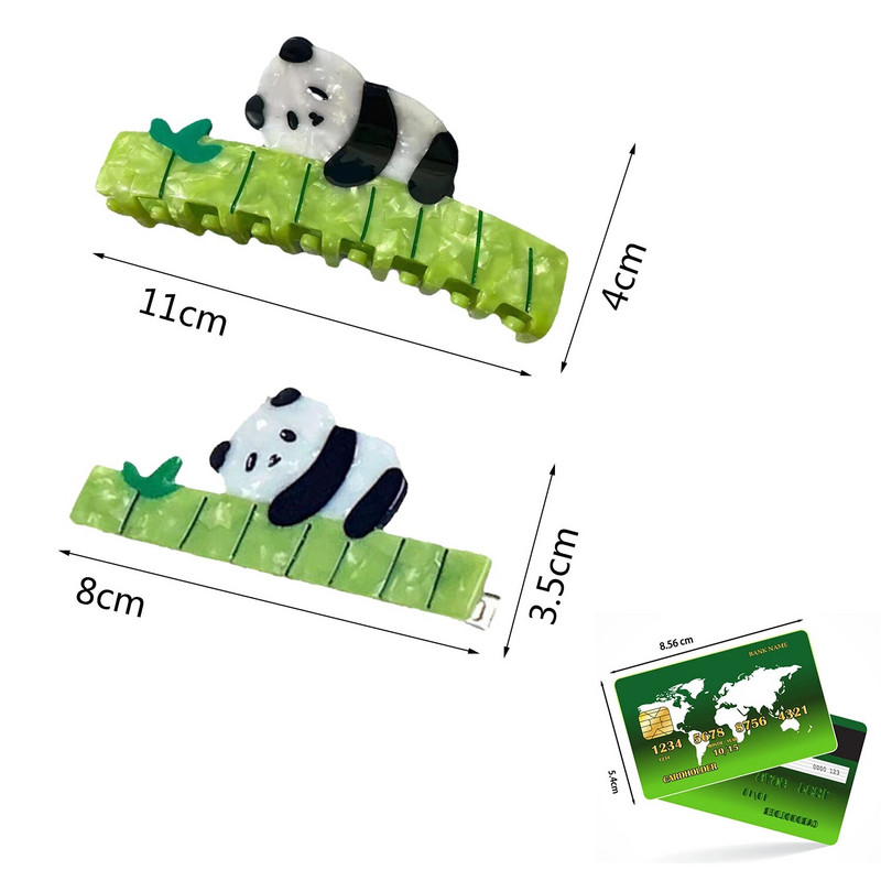 Miela pandos laikymo bambuko plaukų segtukas Kūrybiška išskirtinė gyvūnų ryklio segtukas moterims mergaitėms Madingi galvos apdangalai Plaukų aksesuarai Nauja