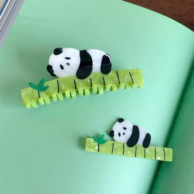 Miela pandos laikymo bambuko plaukų segtukas Kūrybiška išskirtinė gyvūnų ryklio segtukas moterims mergaitėms Madingi galvos apdangalai Plaukų aksesuarai Nauja