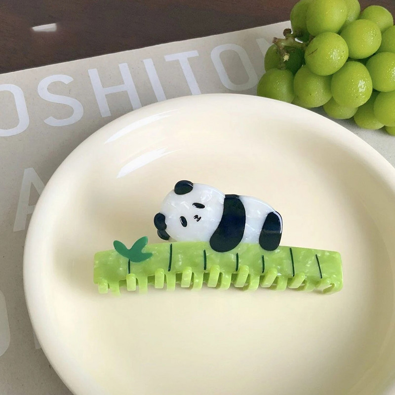 Miela pandos laikymo bambuko plaukų segtukas Kūrybiška išskirtinė gyvūnų ryklio segtukas moterims mergaitėms Madingi galvos apdangalai Plaukų aksesuarai Nauja