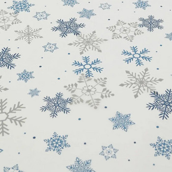Коледна покривка за еднократна употреба Водоустойчива шарка на снежинка Покривало за маса за празнична празнична украса
