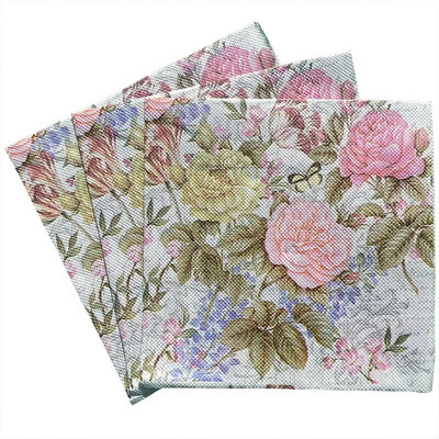 20 buc șervețele de unică folosință din pulpă de lemn virgin șervețel cu imprimare în culori Șervețele faciale șervețele pătrate duble, hotel, restaurant, multicolor