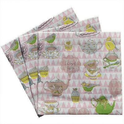 20 buc șervețele de unică folosință din pulpă de lemn virgin șervețel cu imprimare în culori Șervețele faciale șervețele pătrate duble, hotel, restaurant, multicolor