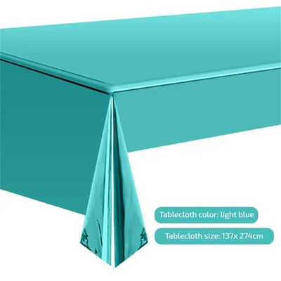 1 vnt. Lengvai valoma aliuminio plėvelės staltiesė Polichromatinė plastikinė folija stalo dangtis vandeniui atspari vienkartinė vienkartinė staltiesė