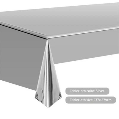 1 vnt. Lengvai valoma aliuminio plėvelės staltiesė Polichromatinė plastikinė folija stalo dangtis vandeniui atspari vienkartinė vienkartinė staltiesė