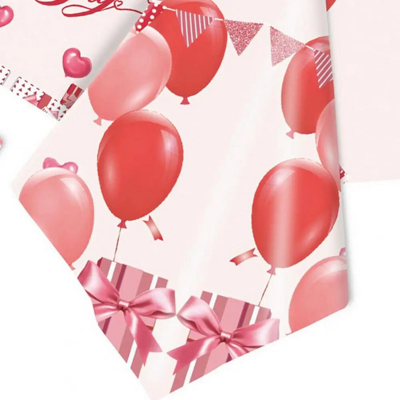 Τραπεζομάντιλο μιας χρήσης Πλαστικό Κάλυμμα Τραπεζιού Καρδιά Μπαλόνι Σχέδιο για την Ημέρα του Αγίου Βαλεντίνου Διακοσμητικά τραπεζομάντιλο για το σπίτι Χριστουγεννιάτικα δώρα Noel