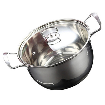 Тенджера за супа от неръждаема стомана с капак Кухня Ежедневна употреба StockStockpot с капак Многофункционален капак за тиган за сос