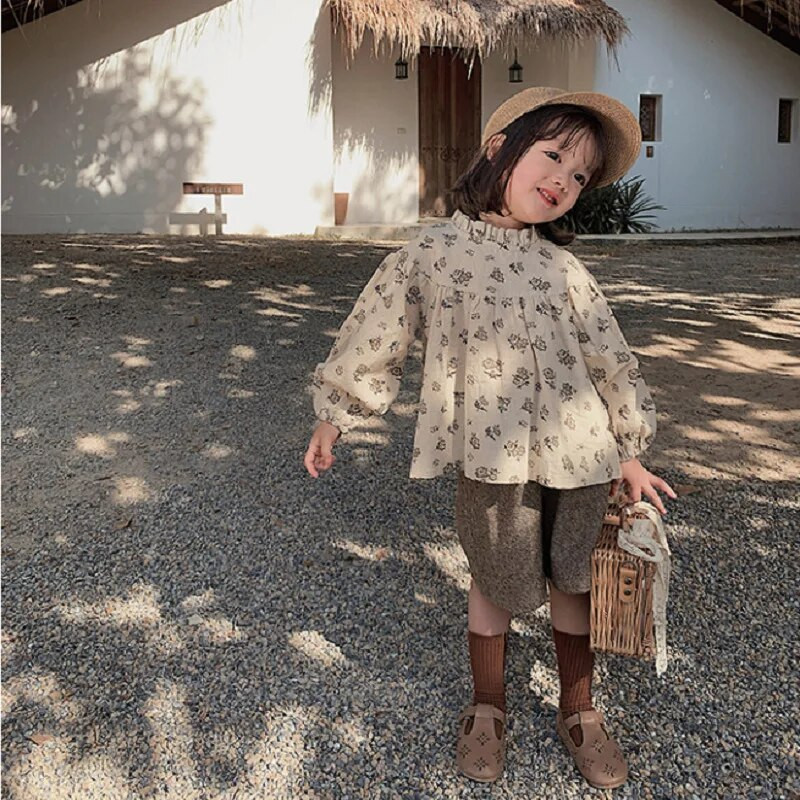 Proljetna odjeća za djevojčice 2022. Bluze dugih rukava Pamučne dječje košulje s cvjetnim uzorkom Blusasi Dječje majice za dojenčad