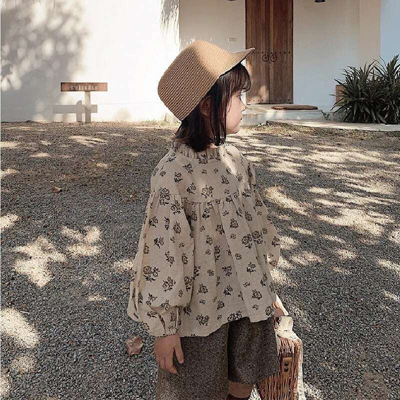 Proljetna odjeća za djevojčice 2022. Bluze dugih rukava Pamučne dječje košulje s cvjetnim uzorkom Blusasi Dječje majice za dojenčad