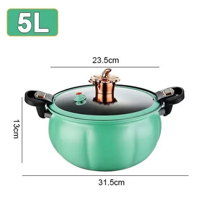 5 l / 8 l mikroslėginė viryklė Nelipnus puodas Universalus puodas sriubai su dangčiu Moliūgo formos sriubos makaronų troškinys Virtuvės reikmenys