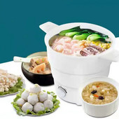 Putni sklopivi električni silikonski lonac za kuhanje 1,2 L, prijenosni silikonski kuhalo za hranu, putna spavaonica, rezanci Bojler Hotpot Cook