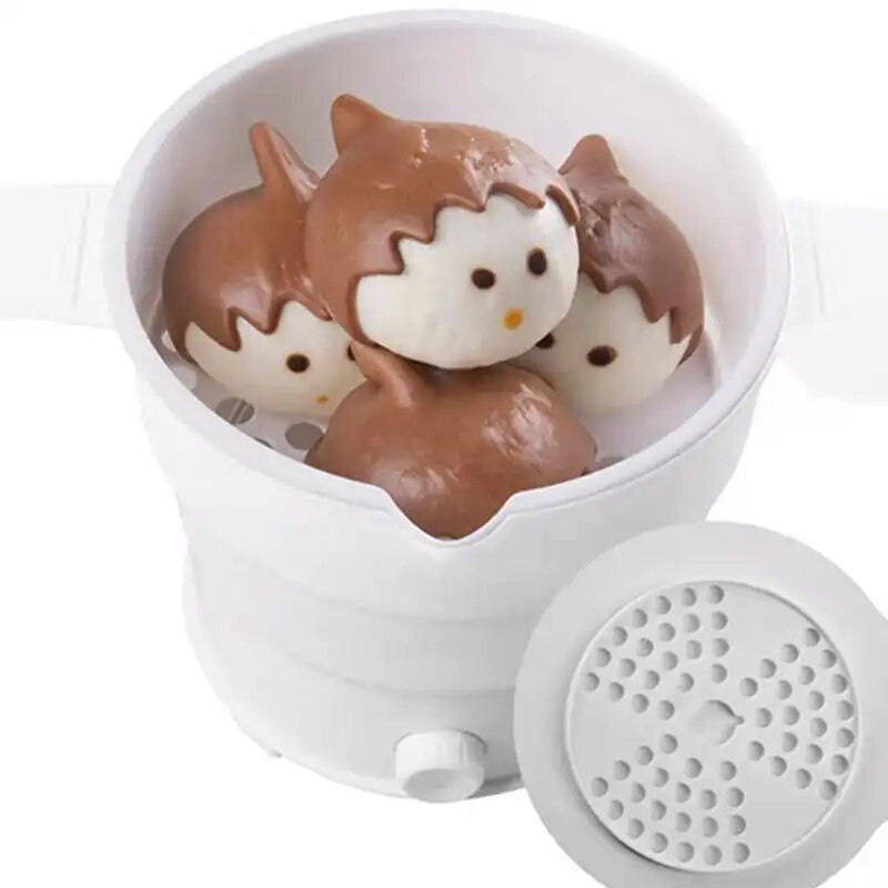 Putni sklopivi električni silikonski lonac za kuhanje 1,2 L, prijenosni silikonski kuhalo za hranu, putna spavaonica, rezanci Bojler Hotpot Cook