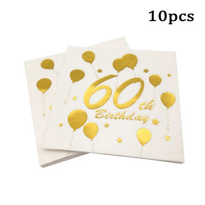 10 vnt 18 21 30 40 50 60 su gimtadieniu Popieriniai vienkartiniai servetėlių stalo reikmenys Suaugusiųjų gimtadienio šventės dekoravimo reikmenys