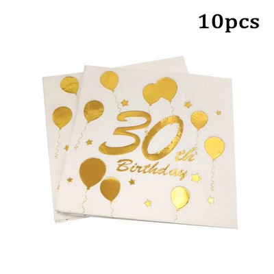 10 vnt 18 21 30 40 50 60 su gimtadieniu Popieriniai vienkartiniai servetėlių stalo reikmenys Suaugusiųjų gimtadienio šventės dekoravimo reikmenys
