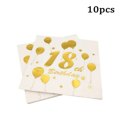 10 vnt 18 21 30 40 50 60 su gimtadieniu Popieriniai vienkartiniai servetėlių stalo reikmenys Suaugusiųjų gimtadienio šventės dekoravimo reikmenys