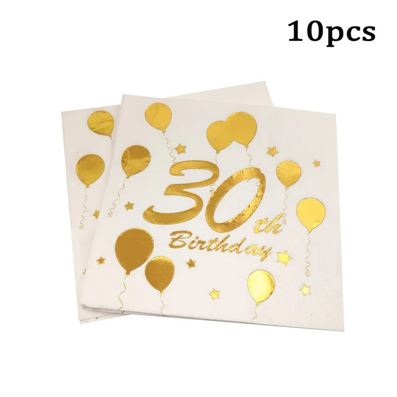 10 vnt 18 21 30 40 50 60 su gimtadieniu Popieriniai vienkartiniai servetėlių stalo reikmenys Suaugusiųjų gimtadienio šventės dekoravimo reikmenys
