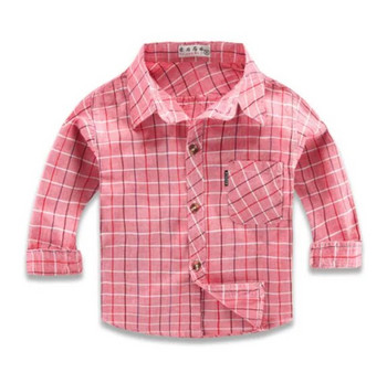 Горещи момчешки ризи за момичета Ежедневни Camisa Masculina Момичешки блузи Детски детски памучни дрехи Бебешки карирани ризи с дълъг ръкав