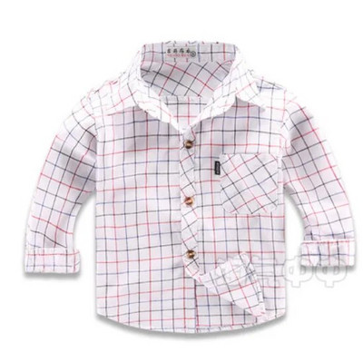 Dögös fiús lány ingek Alkalmi Camisa Masculina lány blúzok Gyerek Gyerek Pamut ruhák Kisfiú kockás hosszú ujjú ingek