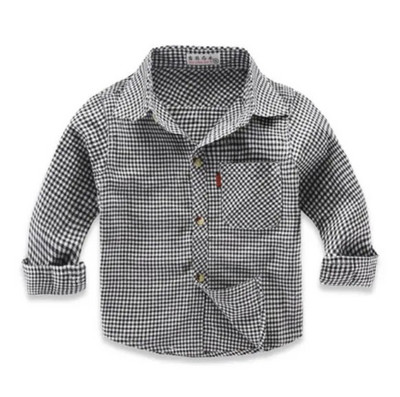 Dögös fiús lány ingek Alkalmi Camisa Masculina lány blúzok Gyerek Gyerek Pamut ruhák Kisfiú kockás hosszú ujjú ingek