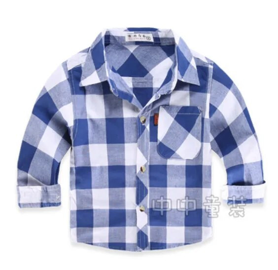 Dögös fiús lány ingek Alkalmi Camisa Masculina lány blúzok Gyerek Gyerek Pamut ruhák Kisfiú kockás hosszú ujjú ingek
