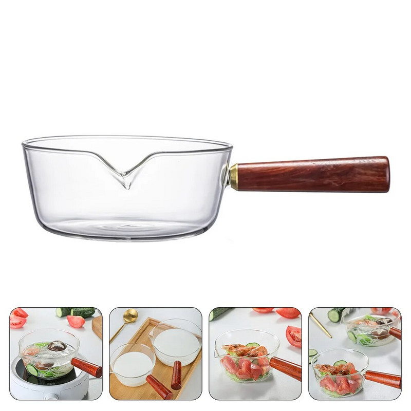 Mâner oală de sticlă Boluri pentru supă: Set bol de sticlă pentru servire Supă pentru supă Tocană Chilli Cereale Mașină de spălat vase și Vase de copt sigure pentru cuptor 650 ml