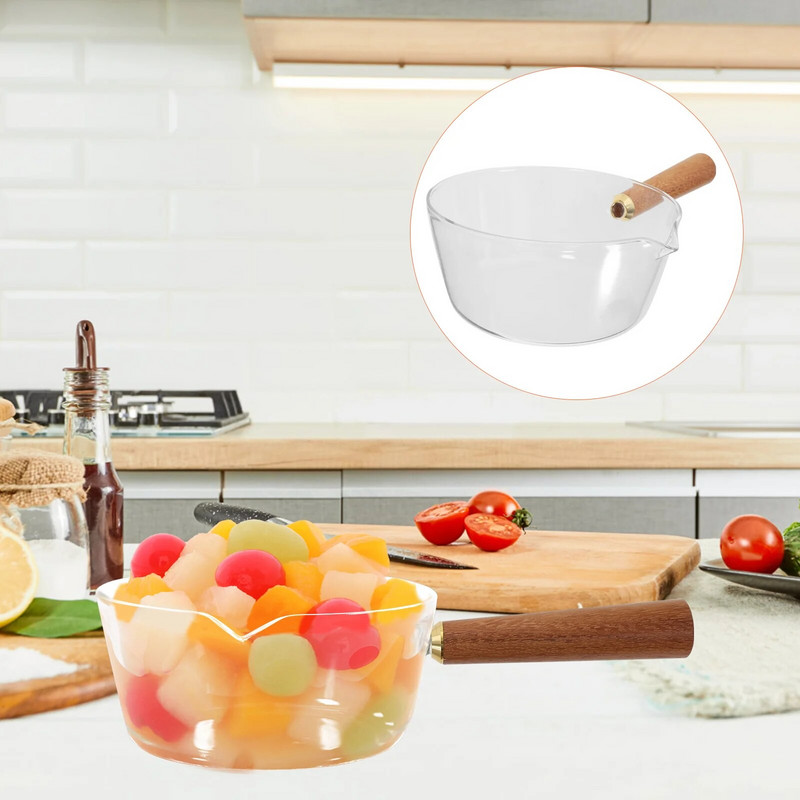 Mâner oală de sticlă Boluri pentru supă: Set bol de sticlă pentru servire Supă pentru supă Tocană Chilli Cereale Mașină de spălat vase și Vase de copt sigure pentru cuptor 650 ml