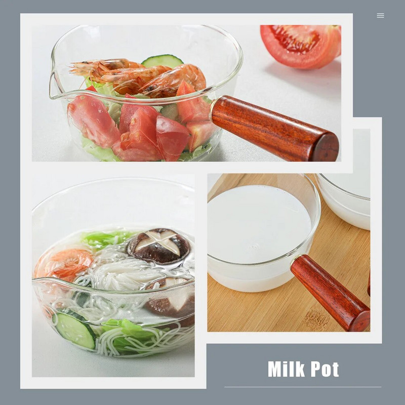 Mâner oală de sticlă Boluri pentru supă: Set bol de sticlă pentru servire Supă pentru supă Tocană Chilli Cereale Mașină de spălat vase și Vase de copt sigure pentru cuptor 650 ml