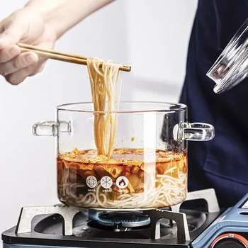 Ανθεκτικό στη θερμότητα Γυάλινη κατσαρόλα για σούπα Διαφανής κατσαρόλα Γυάλινο μπολ οικιακής χρήσης Γυάλινο μπολ Κουζινικά σκεύη Επαγωγική κουζίνα αερίου