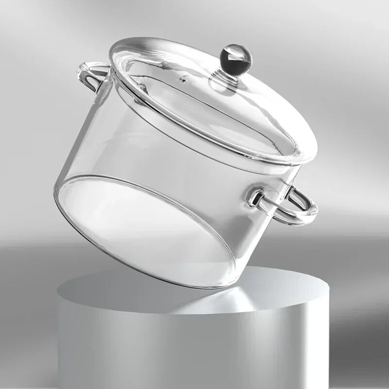 Karščiui atsparus stiklinis sriubos puodas Skaidri sriuba ir puodas buitinis stiklinis dubuo virtuvės reikmenys dujinė viryklė indukcinė