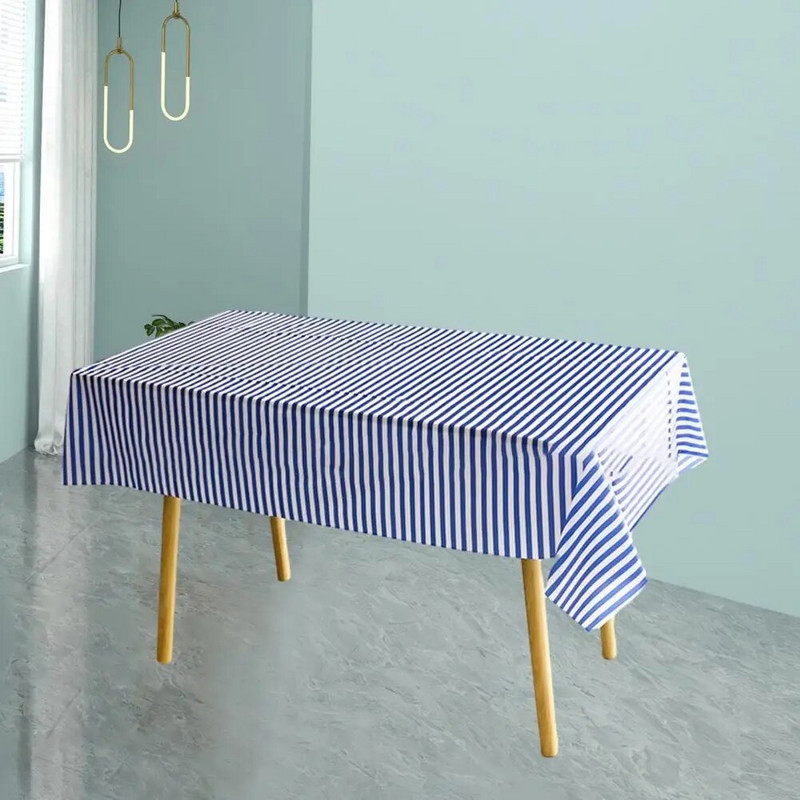 Față de masă frumoasă pentru petrecere Husă de masă de sufragerie de culoare strălucitoare cu dungi imprimate, rezistentă la ulei, o singură dată