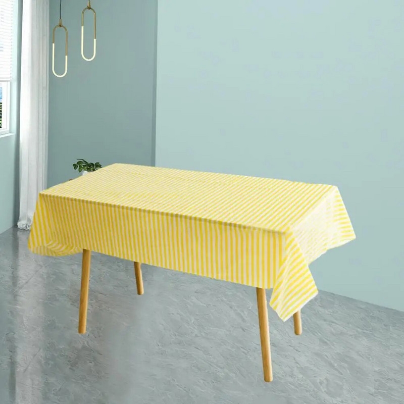 Față de masă frumoasă pentru petrecere Husă de masă de sufragerie de culoare strălucitoare cu dungi imprimate, rezistentă la ulei, o singură dată