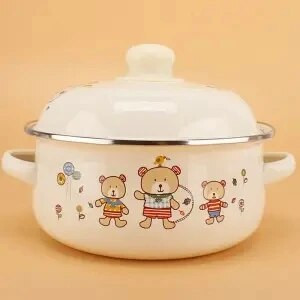 Supă și oală email autentică pentru aragaz și cu inducție, oală pentru tocană cu rezervor de ulei de porc, oală mică cu ulei fierbinte, oală dublă